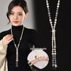 Жемчужная цепочка для свитера с пряжкой: Модное и универсальное длинное ожерелье смешанных цветов для женщин