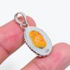 Bumble Bee Jasper - Indonesia 925 Sterling Silver Pendant V4673, Yellow Pendant, Oval Pendant, Valentin's Day Gift, Gift For Her, Birthday Gift, Handm