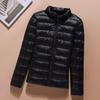 2023 Осень/Зима Женская Приталенная Легкая Пуховая Куртка с Капюшоном в Корейском Стиле