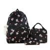 Student Cartoon Backpack Set Female Campus Backpack Lightweight Nylon Three-Piece Schoolbag