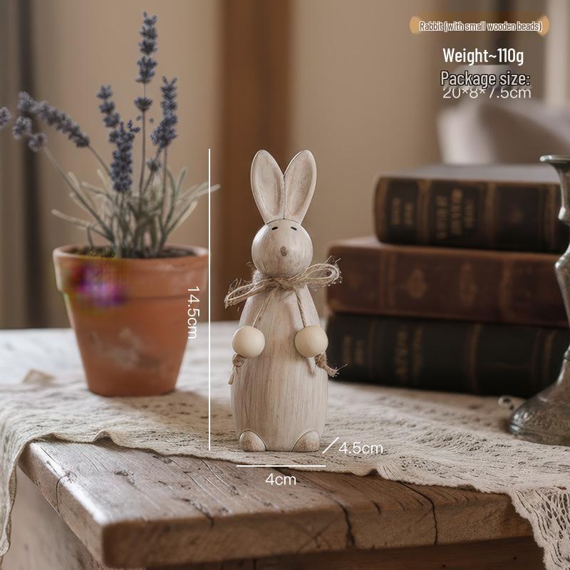 Nordic Wooden Rabbit Figurine - Home Décor for Wine & TV Cabinets, Entryway Gift