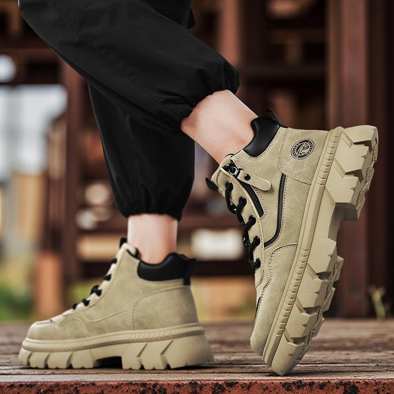 Новые модные осенние и зимние мужские высокие ботинки martin для студентов, трендовые рабочие туфли на мягкой подошве для мальчиков, кроссовки Martin с защитой труда