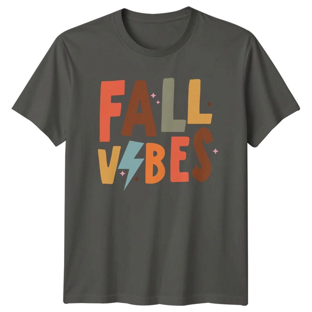 Fall Vibes TShirt Retro 70s Aesthetic Autumn Seasonal Gift For Him And Her