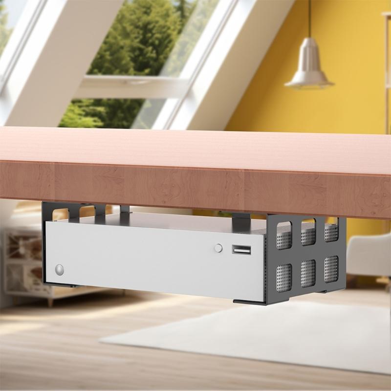 Wall Or Under Shelf Holder Mounting Bracket for Game Console, Home Office Dorm Use, Small Electronics And Media Devices