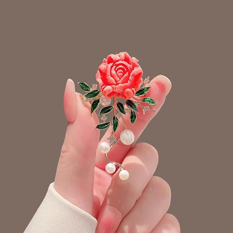 Брошь пион в китайском стиле, высококачественная, женская, роскошная, ретро, жемчужный цветок, булавка, высококачественные аксессуары для корсажа одежды