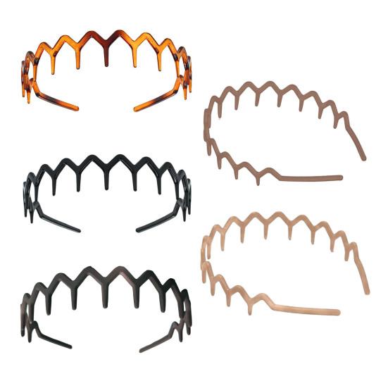 Зубчатая повязка на голову с зигзагообразным узором в форме зуба для мужчин и женщин в стиле 90-х годов, волнообразная повязка на голову с нескользящей ручкой, аксессуар для волос