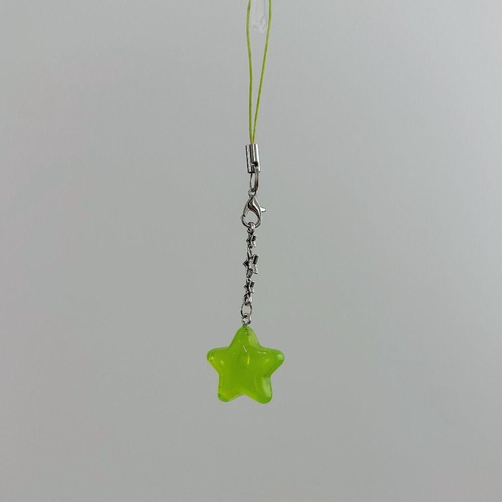 Pentagram Phone Chain Crystal Beads Tassel Keychain Pendent Charm Bag Pendant DIY Jewelry Making