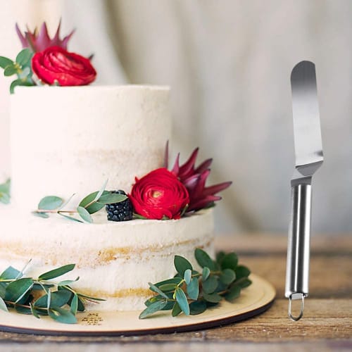 Лопатка для крема и торта из нержавеющей стали с мастихином, слайсером, ложкой, ситом, инструментами для джема и другими кондитерскими инструментами. Идеально для профессиональной выпечки
