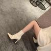 2024 New Autumn Bomb Street High Heels Slim Heel Pointed Short Boots