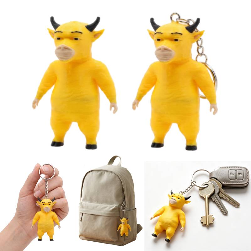 Niu Lai Standing Sign Figurine Standee Model Decor NiuLai Chinese Abstract Film Keychain Cartoon Cow Figurine Collectible Statue