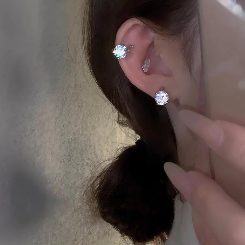 Роскошные серьги-каффы из циркония: Элегантный, простой, без пирсинга корейский стиль для женщин