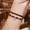 Liucai'an Natural Garnet Bracelet for Women, Multi-loop999Silver scale niche beaded bracelet