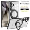 Прозрачный чехол для телефона с беспроводной зарядкой для Samsung S25 Ultra S24 FE S23 S22 A16 A56 A36 A55 A15 A35 Тонкий прозрачный противоударный магнитный держатель