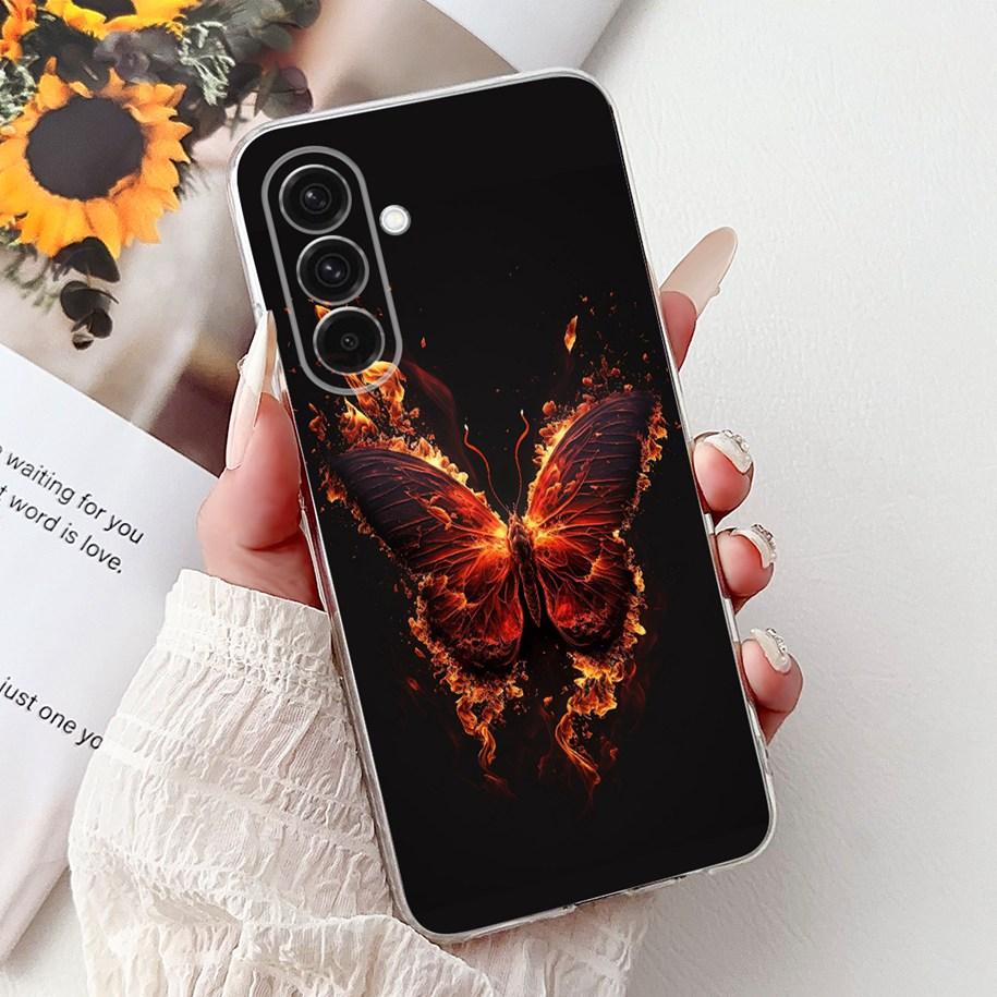 Чехол для Samsung Galaxy A56 5G SM-A566B Чехол Новая Мода Цветок Бабочка Мягкий Силиконовый Чехол для Телефона Для Galaxy A26 A36 5G Fundas