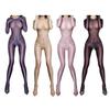 Women's One Piece Mesh Sheer Oil Shiny Glossy Full Bodystocking Sleepwear Bodysuit Catsuits