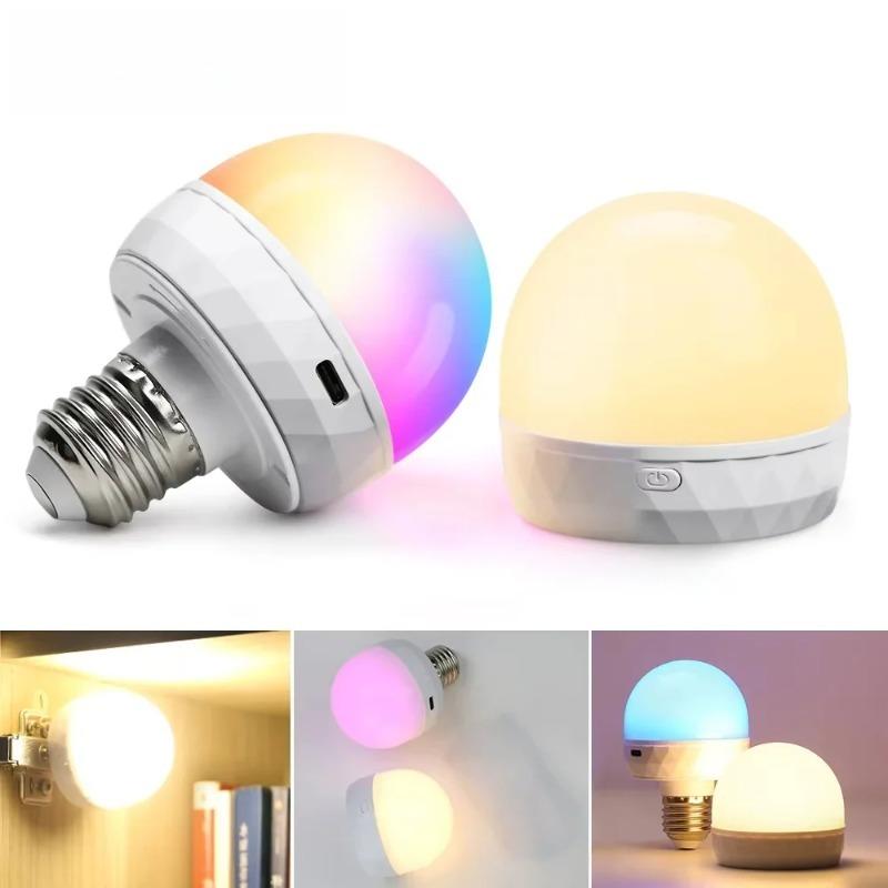 Светодиодная лампа E27 RGB с USB-зарядкой 5 В, умное дистанционное управление, оборудование для кемпинга, вечеринок, для дома, светодиодные лампы
