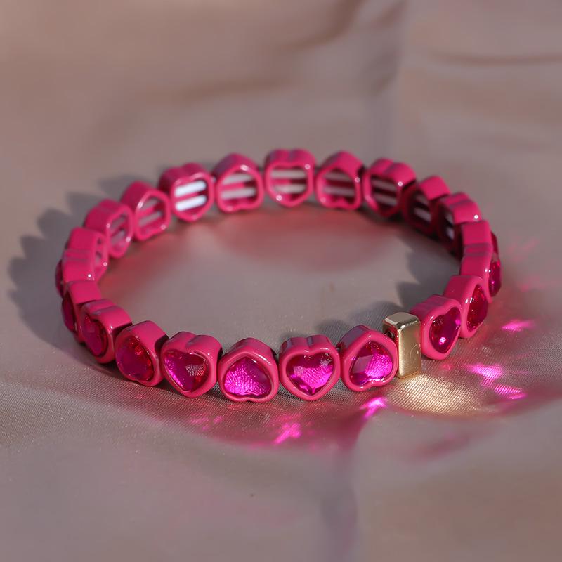 Модные геометрические браслеты Love: Эластичные цветные браслеты из бисера для женщин