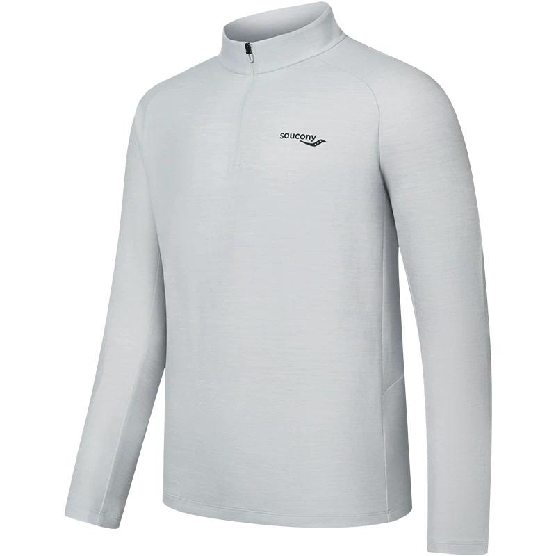 Men's Saucony 1898 T-Shirts Men's Moon Shadow Gray Stand Collar Moderate