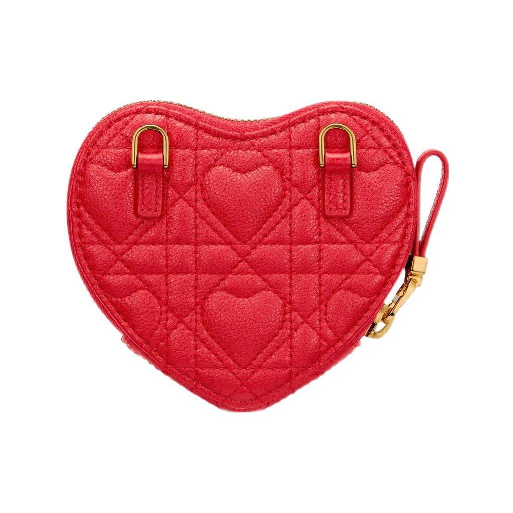 Dior Caro Checkered Heart Pattern Zipper Closure Calfskin Handheld Shoulder Crossbody Bag Women bags S5097UNID-M35R