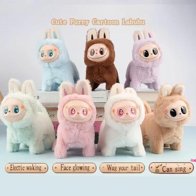 1 шт. плюшевая игрушка Лабубу, милая электрическая кукла со светящимся лицом, детская игрушка, подарок на день рождения на День защиты детей