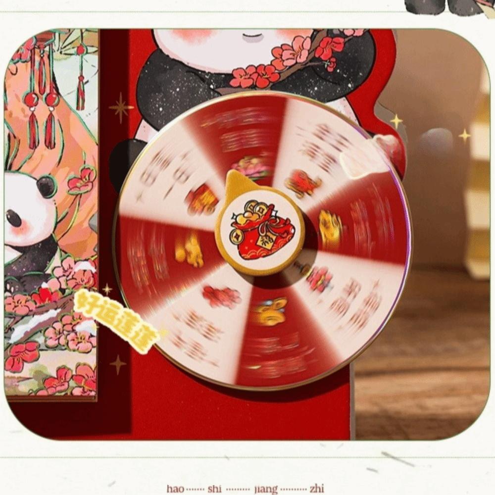 Double Coil Rotary Table Calendar Cartoon Panda Flip Calendar Chinese Style Planner Calendar Home