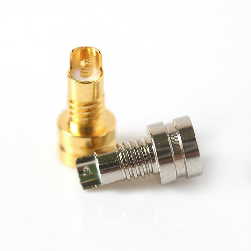 1/2Pcs Universal Pin Socket Female Socket Mmcx Pure Copper Gold Plated Built-In Hreaded Nut Holder Headphone Plug