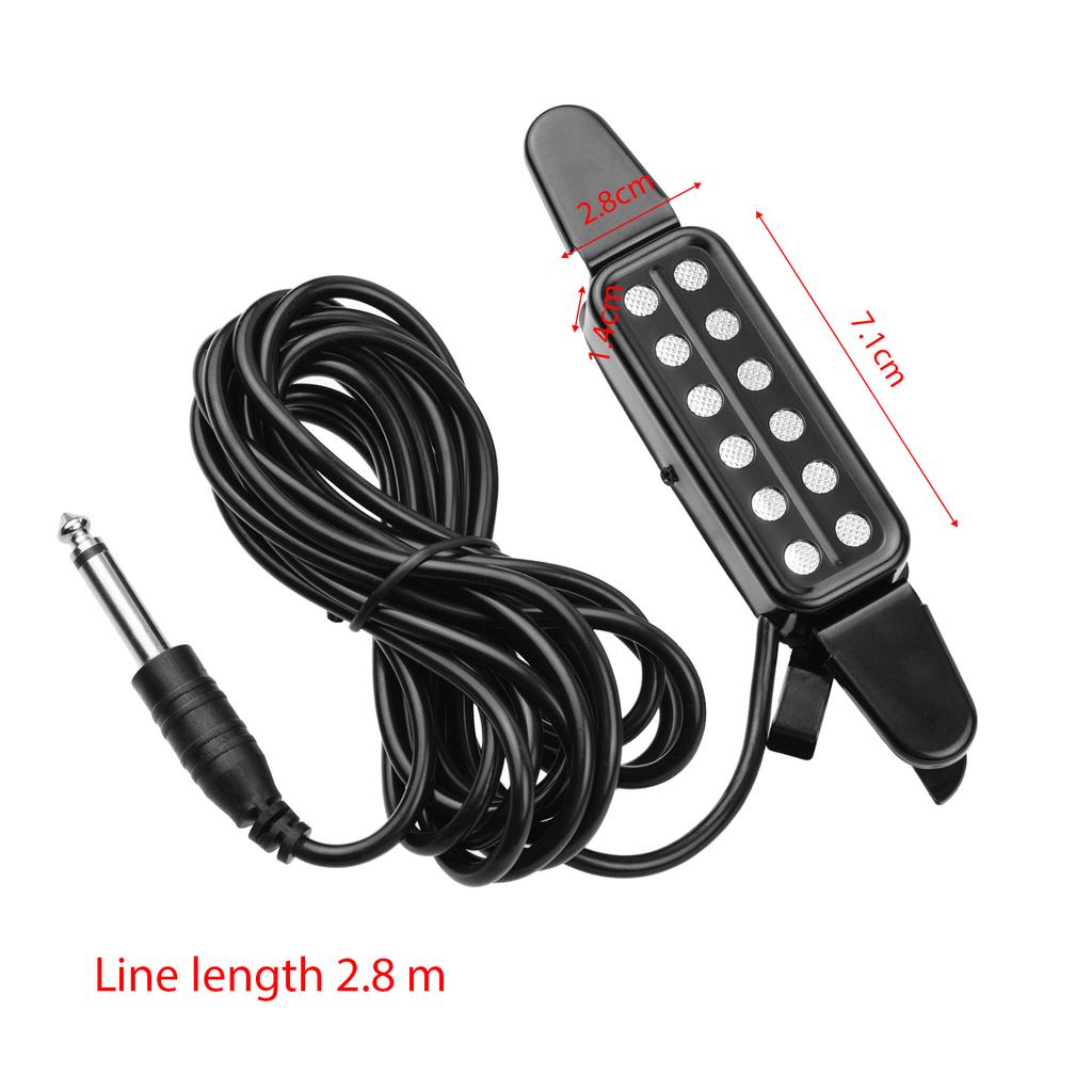 Звукосниматель для акустической гитары, накладной звукосниматель-трансдьюсер для инструмента, с разъемом 1/4 дюйма, кабель 2,9 метра