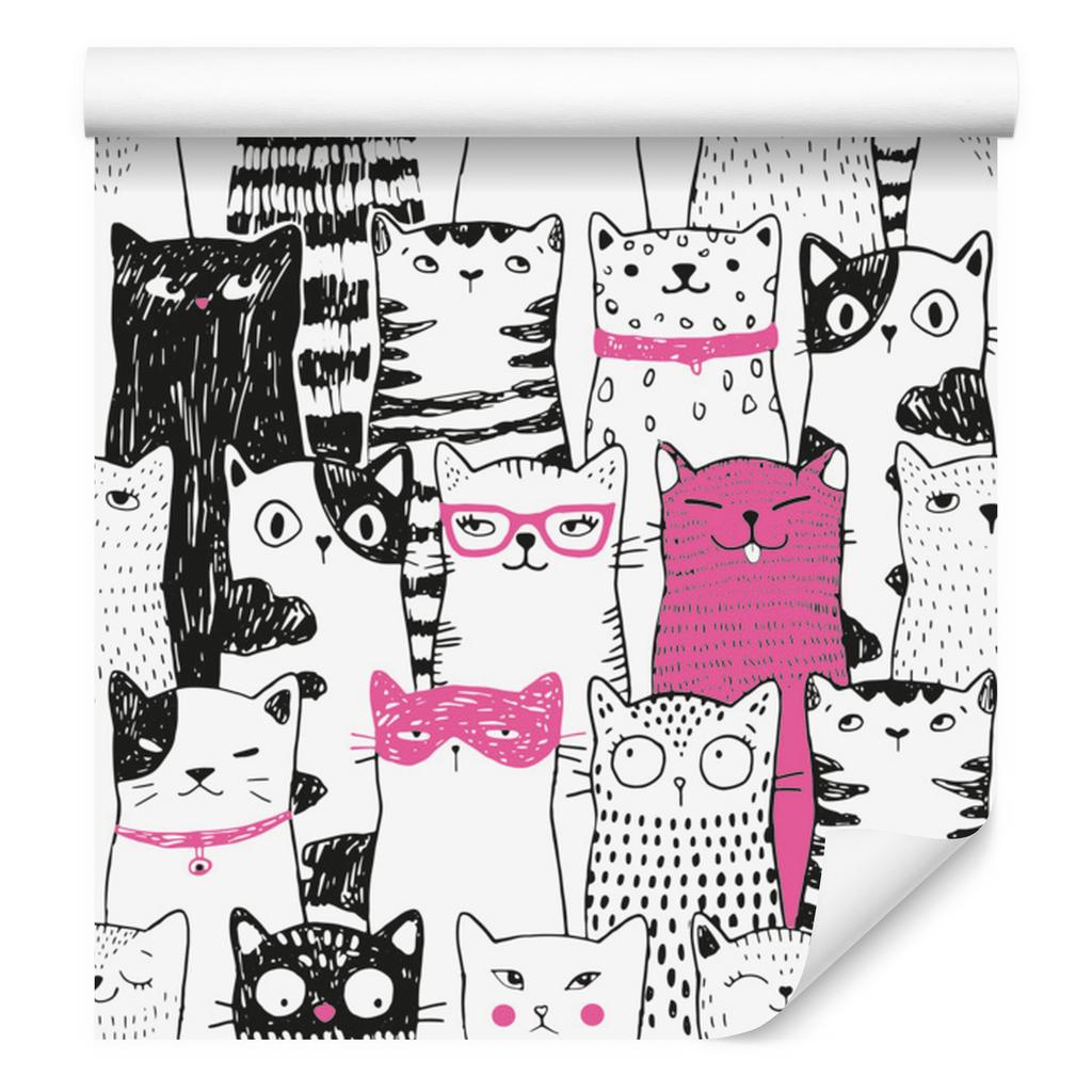 Cartoon kittens wallpaper for living room and bedroom 50x1000