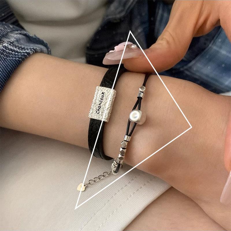 VENTFILLE 925 Sterling Silver Double Layer Pearl Bracelet for Women Girl Design Bead Korean Jewelry Dropshipping