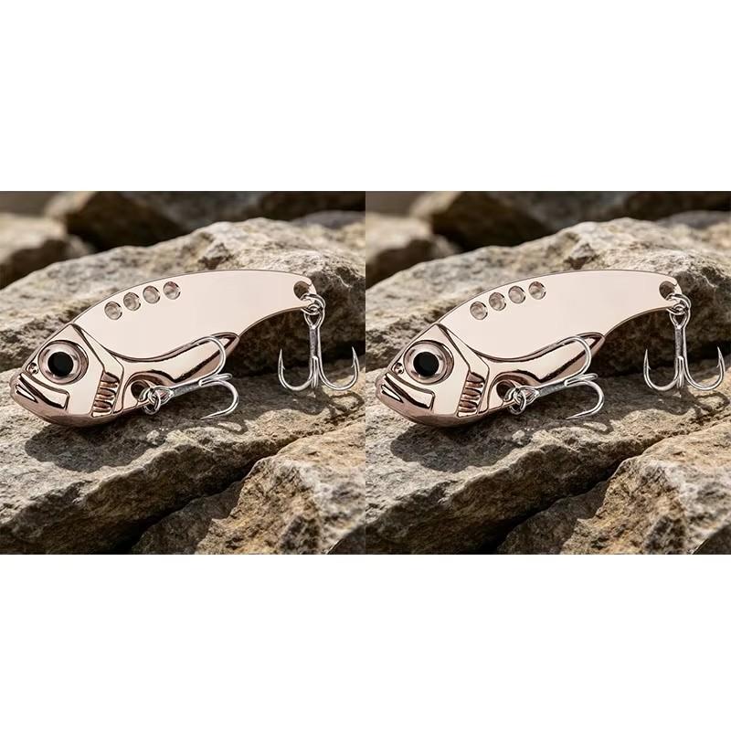 1/2/5PCS Metal VIB Fishing Lure 5g/10g Spinner Spoon Bait Silver/Gold Vivid Vibrations Bass Artificial Lures Tackle