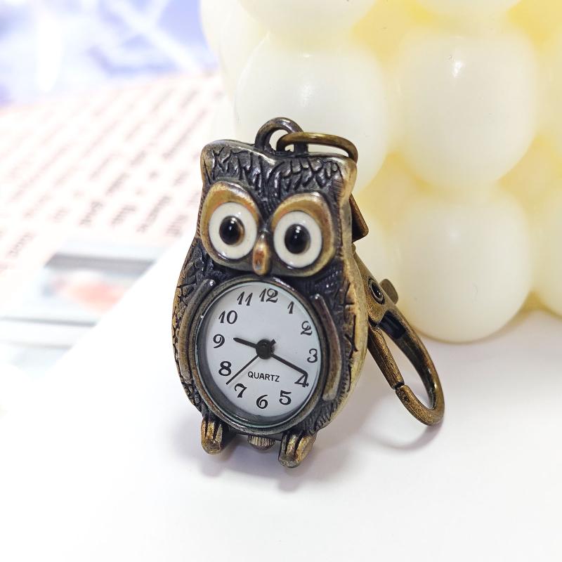 Мультяшные женские мужские карманные часы Сова Милые Мини Антикварные Бронзовый Цвет Кварцевые Карманные Часы на Цепочке Для Подарка Семье На День Рождения