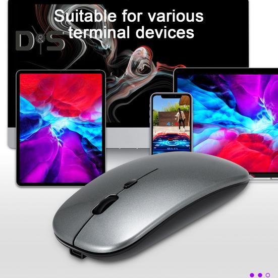 Беспроводная Bluetooth-совместимая мышь, перезаряжаемая мышь для ноутбука со светодиодной подсветкой, мышь с двухрежимным подключением USB 2.4G