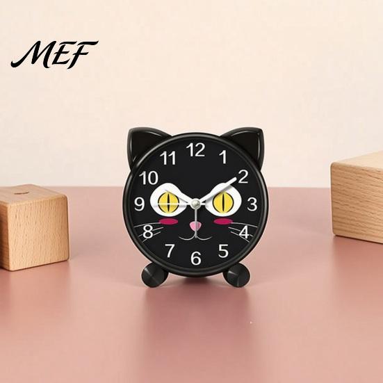 Time Teaching Clock Cartoon Animal Alarm for Students, Non-Ticking Quiet Movement Electronic Clock, Battery Operated Desk Home Bedroom