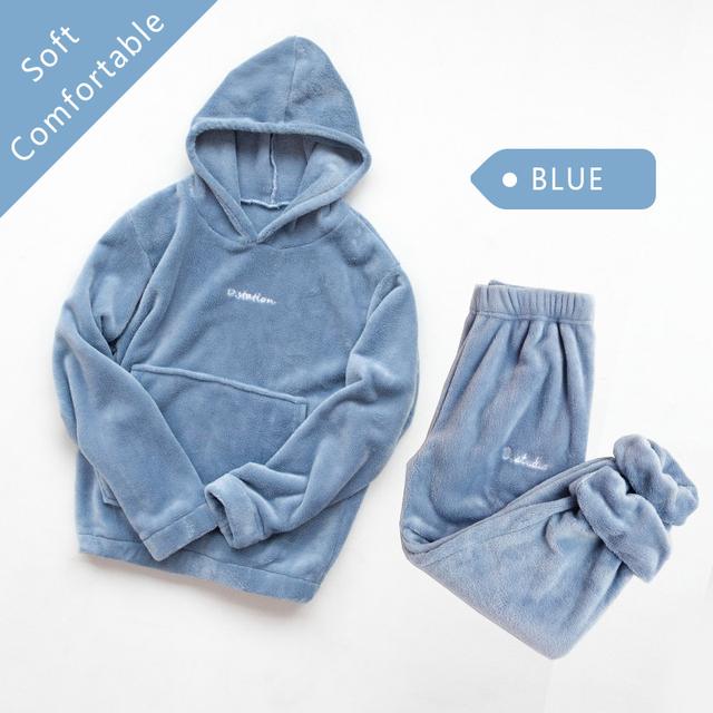 Новый женский пижамный комплект, теплая фланелевая пижама, одежда для сна, домашняя одежда, плотный зимний бархатный женский плюшевый пижамный костюм, толстовка, толстовки