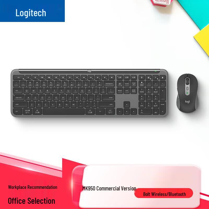 Logitech MK950 Беспроводной двухрежимный комплект клавиатуры и мыши