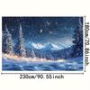2D Winter Snow Forest Backdrop Starry Night Mountain Christmas Photography Background