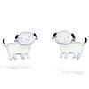 [R2581] - Silver 'Dog' Silver Earrings (rhodium)  - 10x8mm