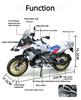 Large 1:9 R1250GS S1000RR Motorcycle Metal Diecast Model Toy Metal Body Sound Light Cars Models Birthday Gifts Collection