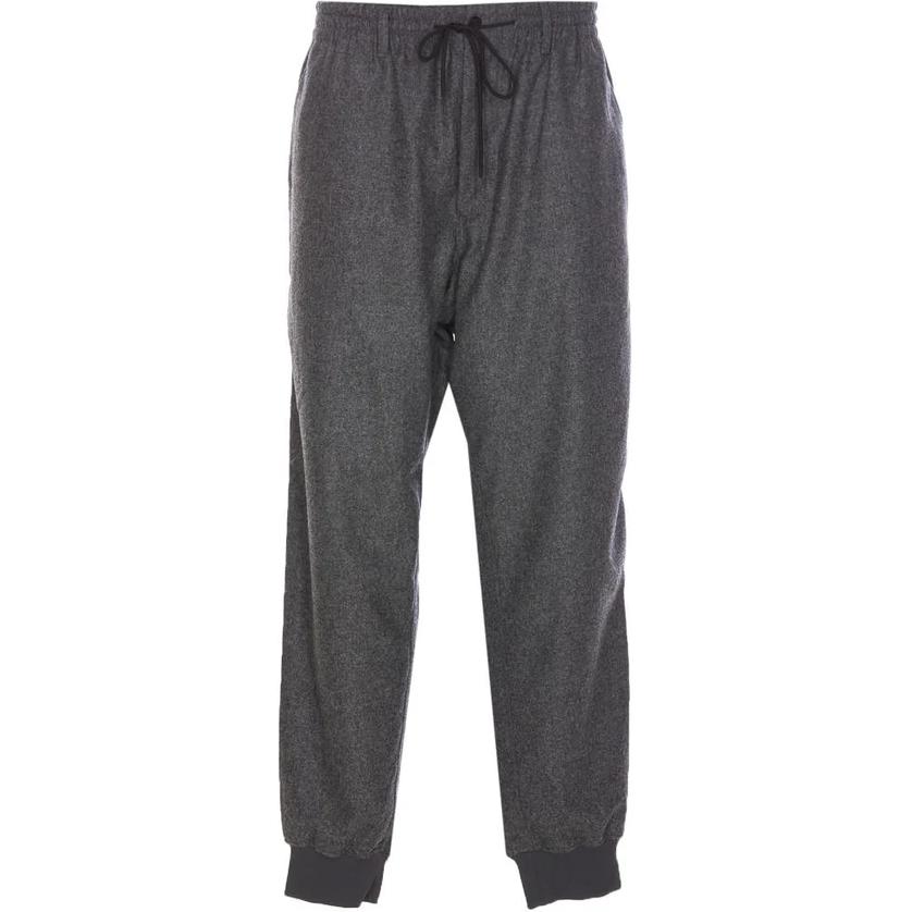 Y-3 Однотонные повседневные брюки средней посадки на кулиске с манжетами Мужские низы Серый JE3432