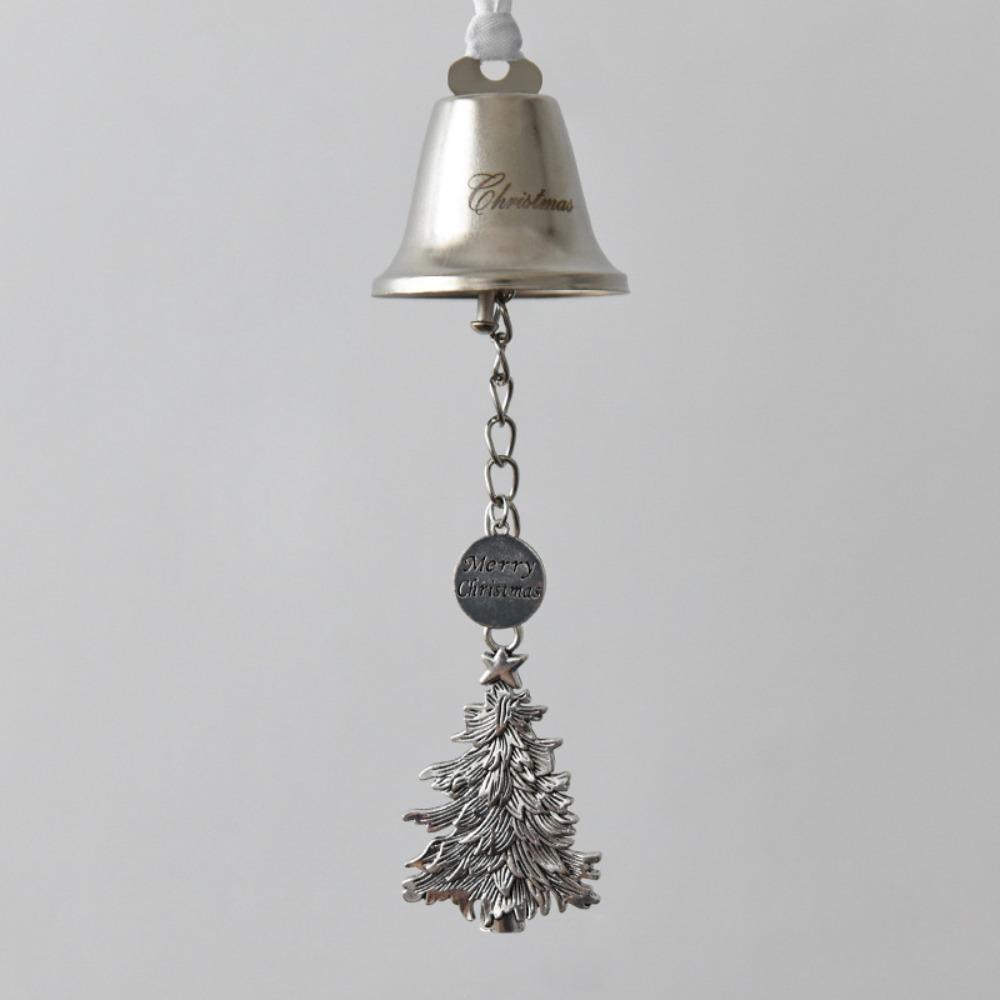 Wonderful Silver Christmas Bell Ornament Iron with Ribbon Xmas Jingle Bells Holiday Decoration DIY Christmas Tree Pendant