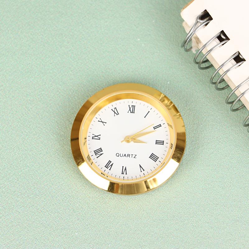 Часы из кварцевого стекла, зеркальные, с круглыми часами, с мозаикой и римскими цифрами, маленькие часы, стол для самостоятельного изготовления, 35 мм 24 мм