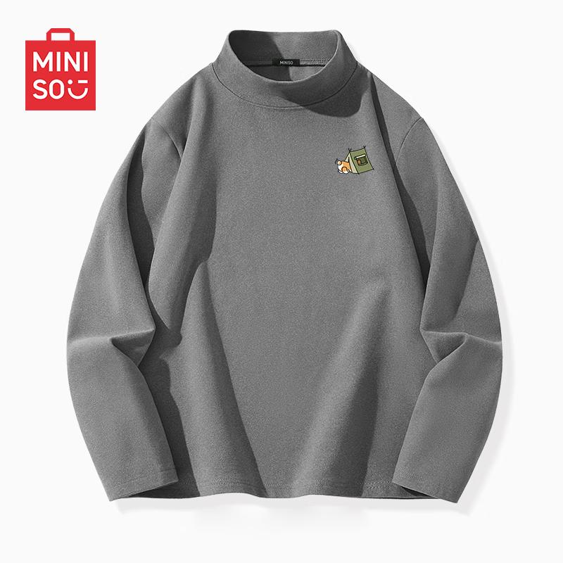 MINISO Мужская термофутболка с длинным рукавом и флисовой подкладкой
