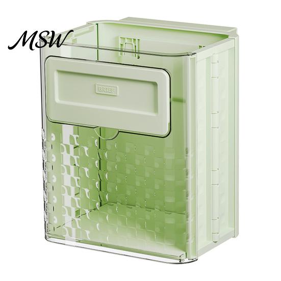Sleek Plastic Trash Bin Foldable Garbage Can, with Rubbing Board, Lightweight Portable Durable Kitchen Waste Bin, for And Bathroom Cupboard