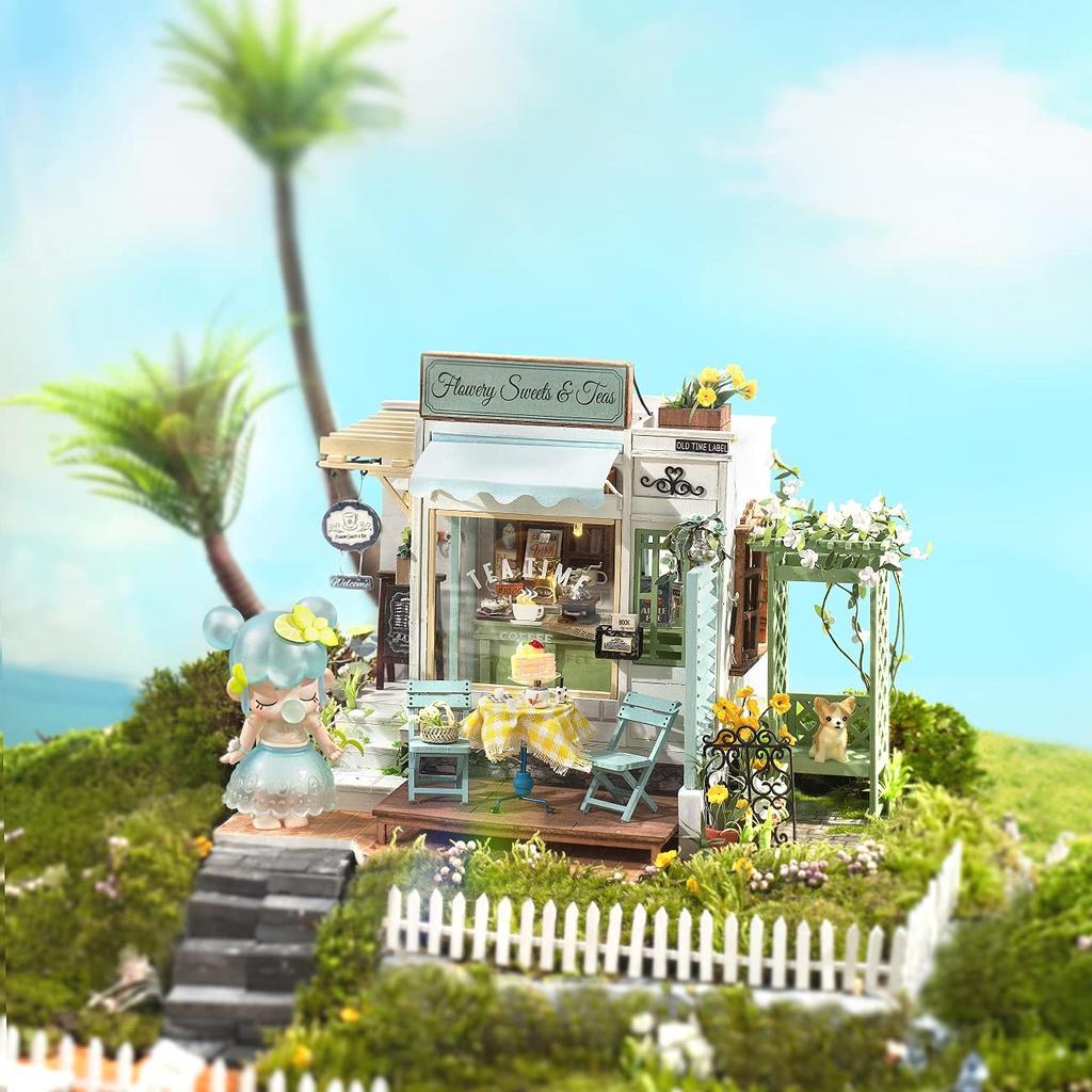 Tsukurundesu® DIY Miniature House Dollhouse DG Series Flower Cafe with Japanese Instructions
