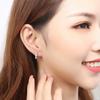 Love Shape Weight Loss Pure Silver Cubic Zirconia Magnetic Therapy Thin Earring