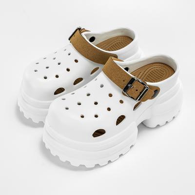 Модные женские модные клоги, домашние уличные тапочки, сандалии на высоком каблуке 10 см, толстая подошва, пляжные шлепанцы, женская повседневная платформа