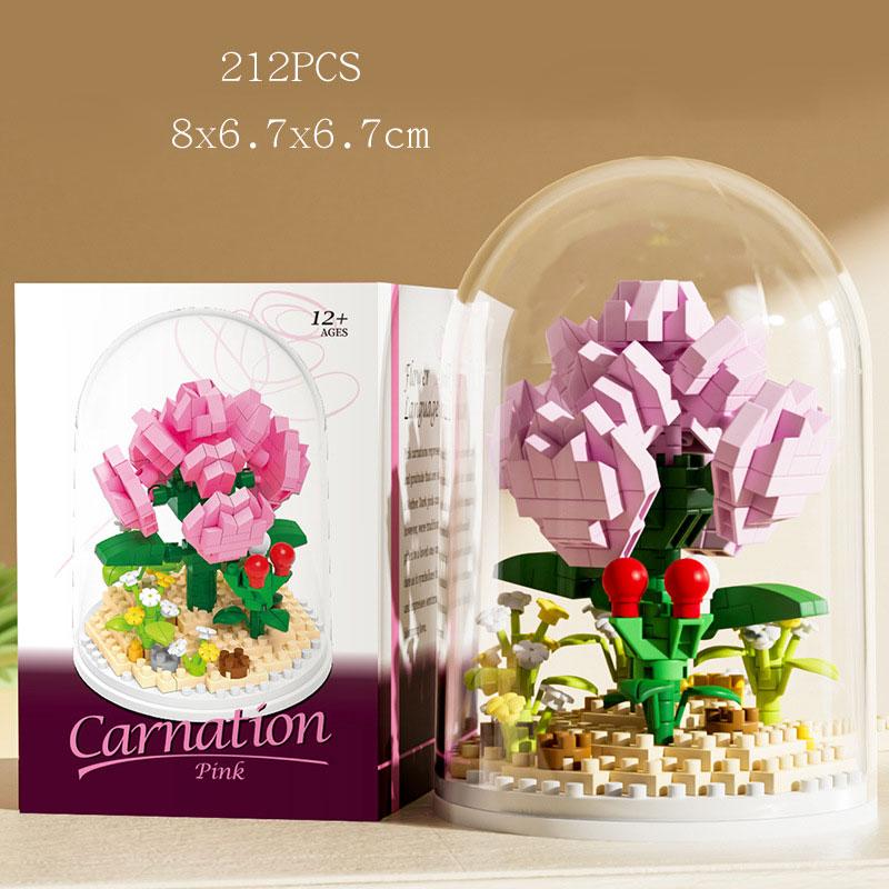 Букет Вечных Цветов Бонсай Комнатное Растение Модель Микро Строительные Блоки Украшение для Дома Головоломка Игрушки Детские Подарки на День Рождения Рождество