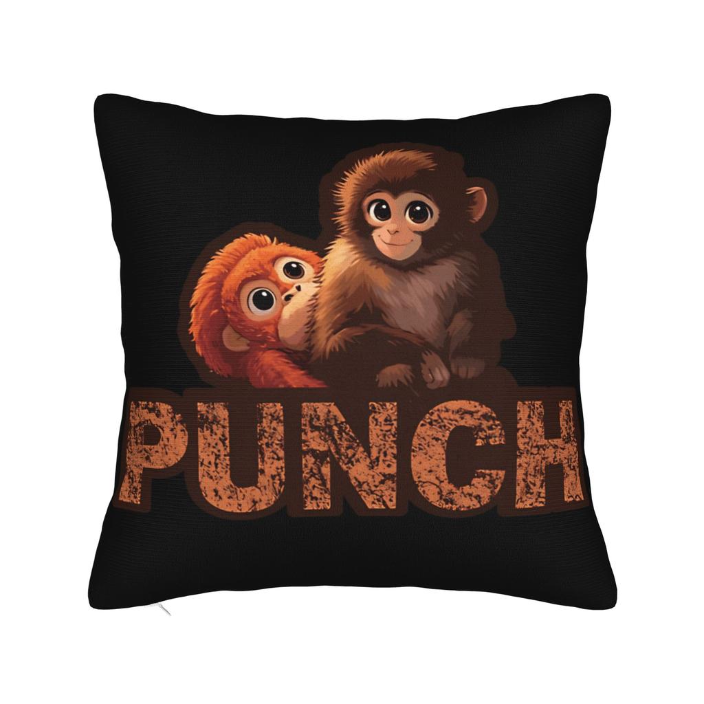 Punch Monkey Hug Stor Cute Baby Macaque Plush Toy Pillowcases Retro Trendy Pillow Case For Office Home Decor Comfy Pillow Cover