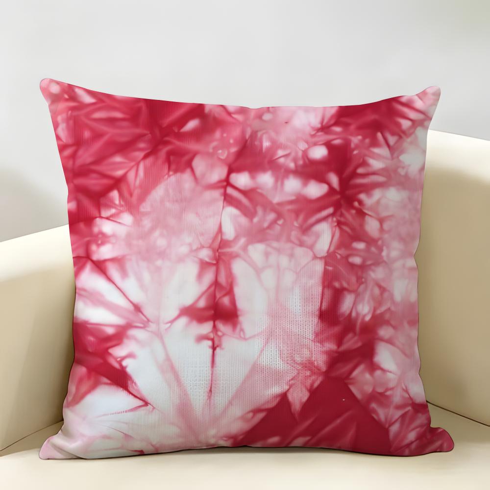 Red Abstract Art Pattern Cushion Cover Natural Linen Organic Fabric Double-Sided Printing Breathable Perfect For Home Decor