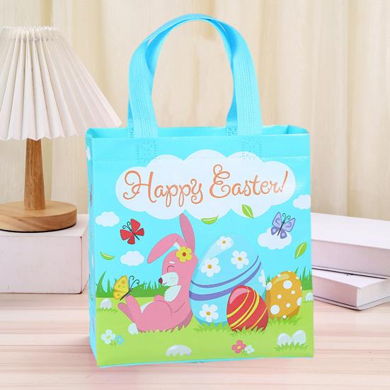 4 шт. пасхальная сумочка с портативной ручкой, красочное яйцо, кролик, нетканая ткань, сумка-тоут для покупок, подарочная сумка, подарок на фестиваль счастливой Пасхи